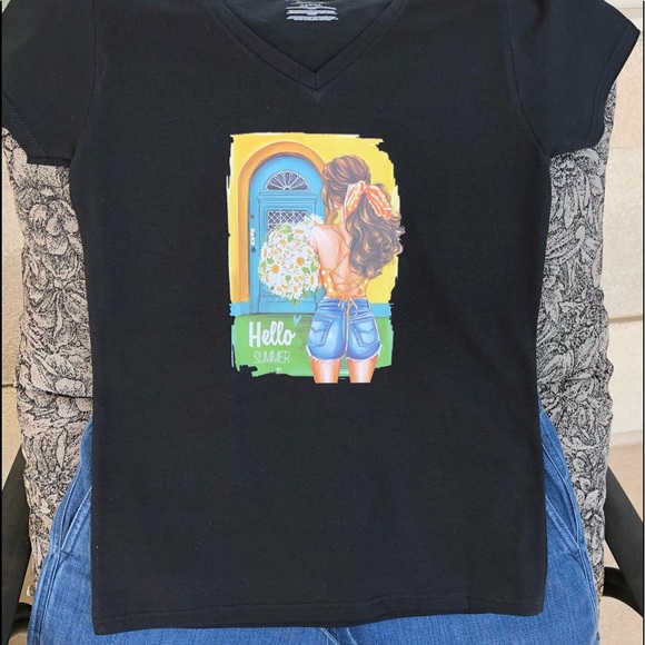 Summer hand designed T-shirt - Picture 4 of 5